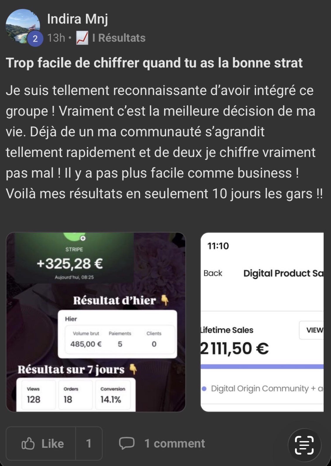 Résultat client 8
